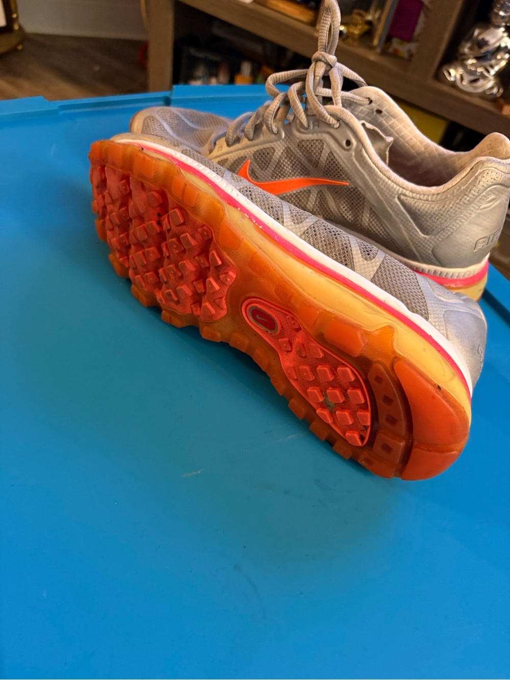 Nike Kids Gray and Orange Trail Sneakers